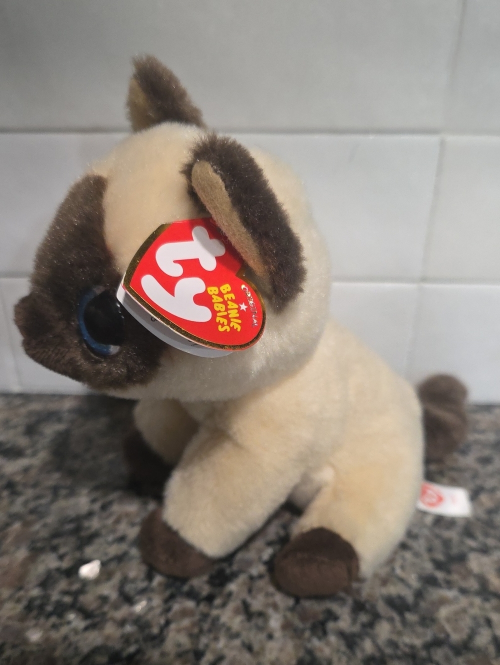 Ty Beanie Babies Jaden Siamese Kitten - Cream and Brown